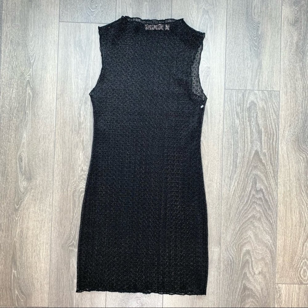 KEEPSAKE Womens Beach Cover Up Knit Mini Dress Black Medium festival boho chic - Picture 5 of 15